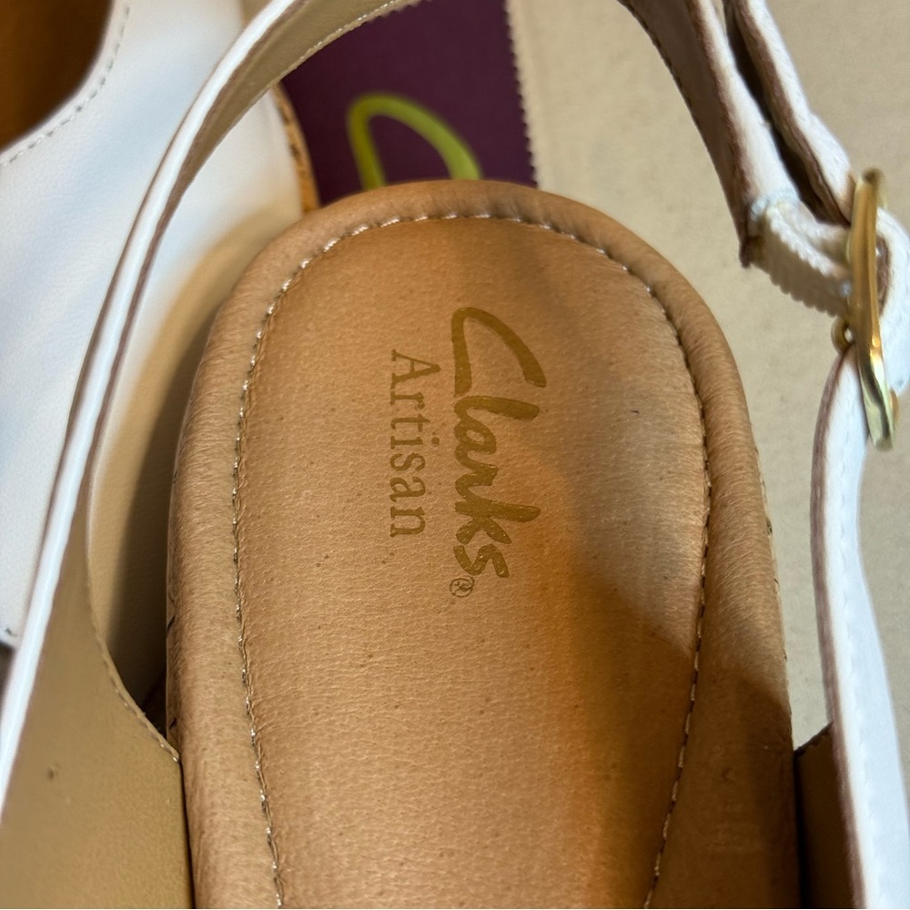Clarks Artisan Orlena Currant White Cork Sandal Slingback Size 10 NIB - Picture 9 of 13